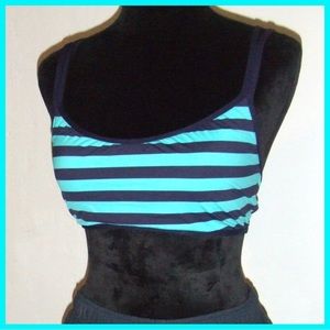 NWOT Carve Designs blue striped bikini top